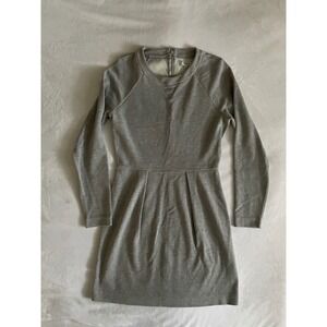 Women's Madewell Gray Long Sleeve Pleated‎ Sweatshirt Dress Size M